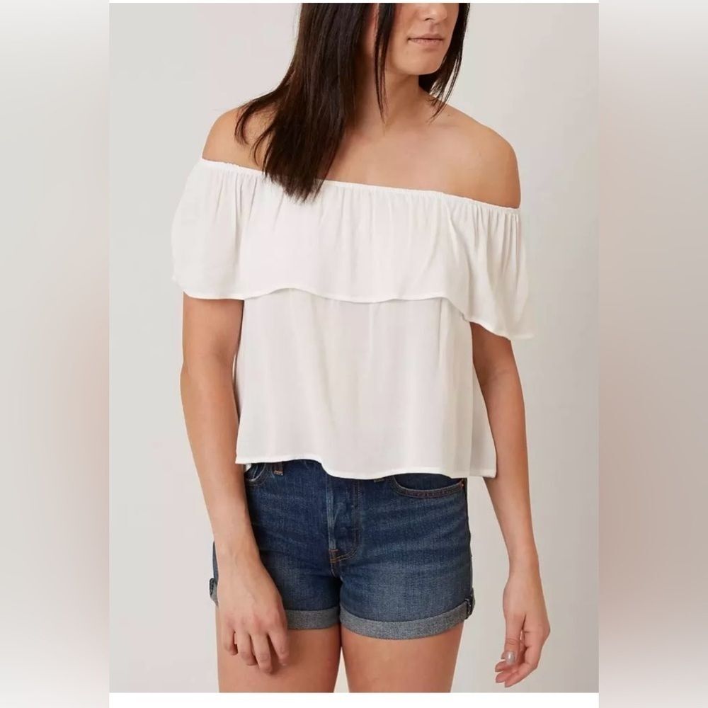 Honey Punch Off The Shoulder light pink Top size small